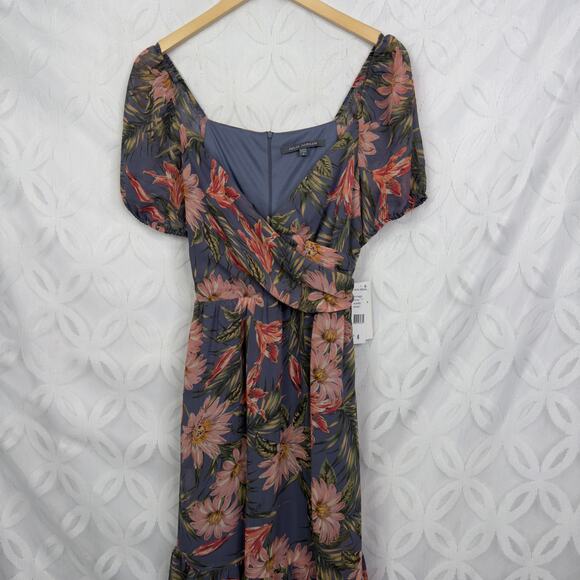 Julia Jordan Sweetheart Floral Puff Sleeve Fit & Flare Dress Size 6 NWT $119 - Picture 4 of 13
